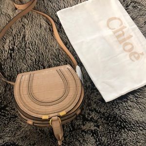 NEW CHLOE Crocodile Embossed Calfskin Mini Marcie
